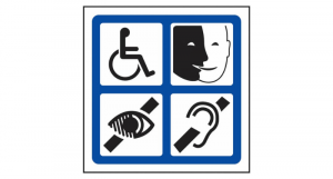 4 pictogrammes représentant les différents handicaps